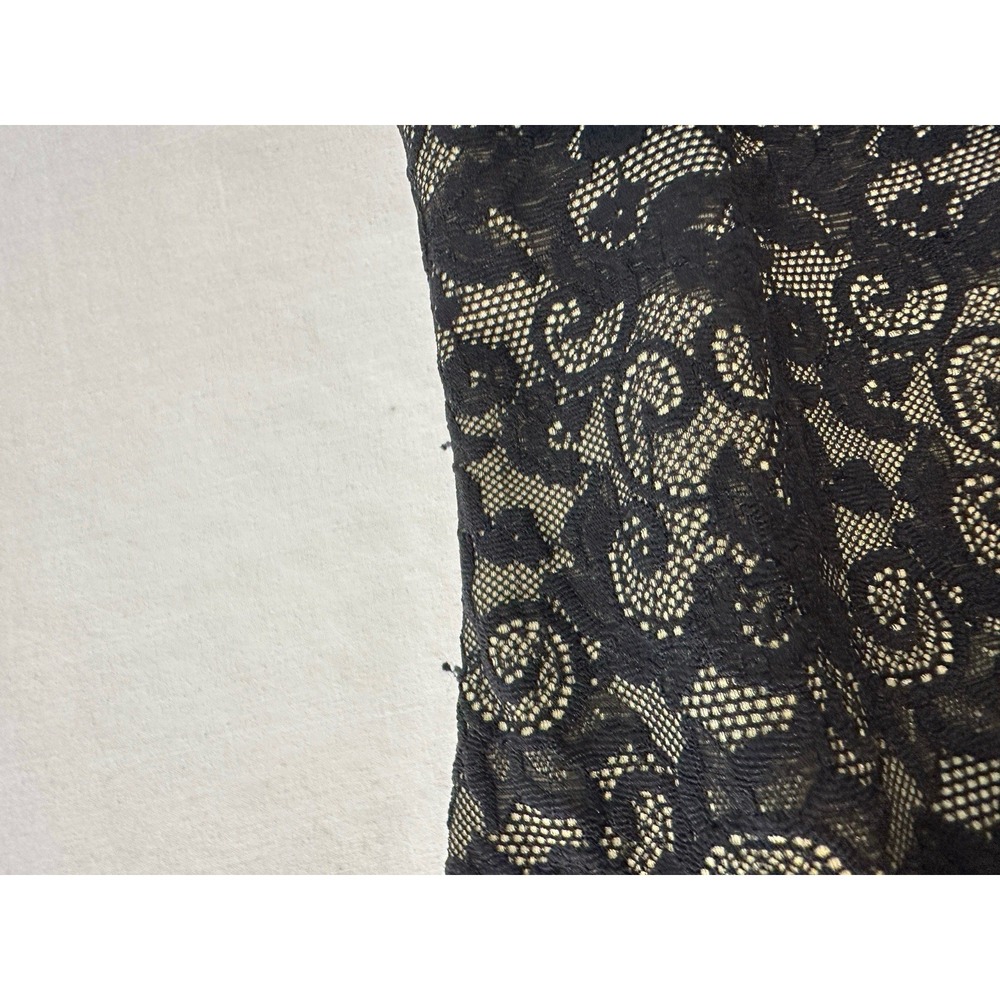 Vintage Top Womens L Black‎ Lace Square Neck Whimsigoth Goth Grunge Event Witchy - Picture 8 of 8